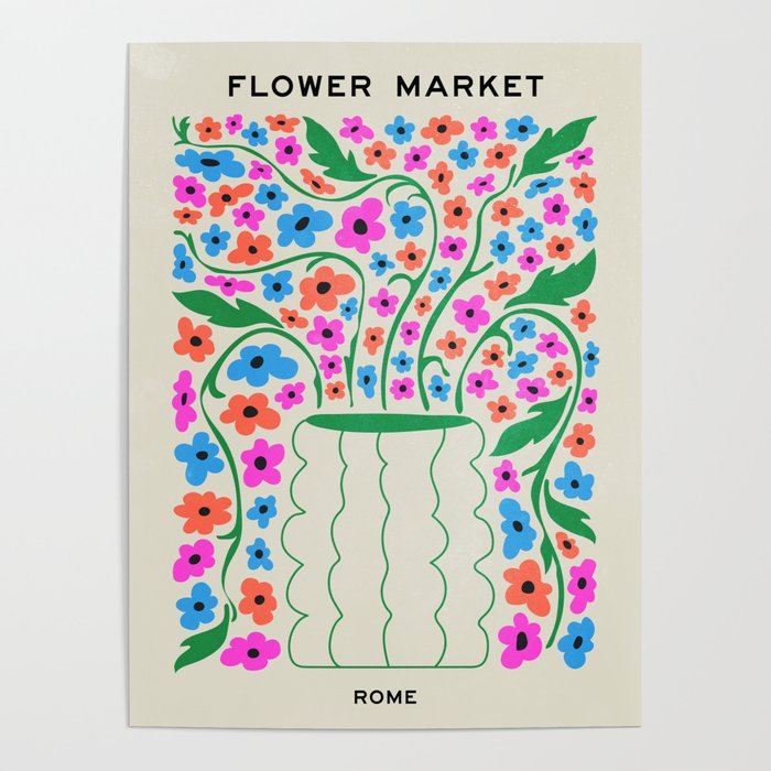 Flower Market 08: Rome Poster