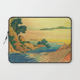 Waters of Goh - Ocean Nature Landscape in Yellow and Blue Laptop Sleeve