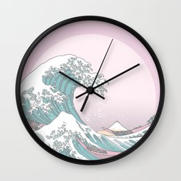 Great Wave Pastel Wall Clock