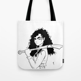 Girl With A Sword Tote Bag