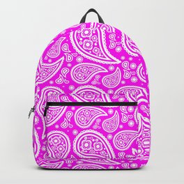 Paisley (White & Magenta Pattern) Backpack