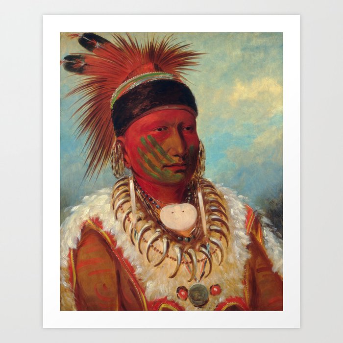 The White Cloud, Head Chief of the Iowas by George Catlin Art Print