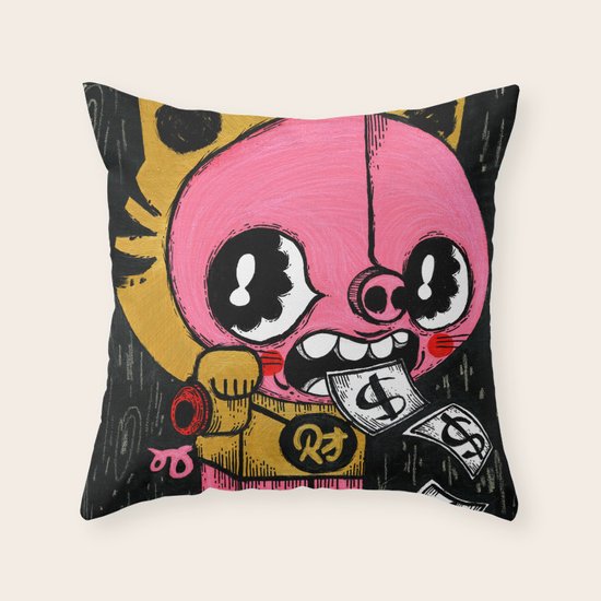 GREED Throw Pillow