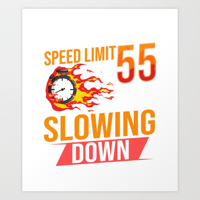 Speed Limit Sign Race Car Racer Street Racing Art Print