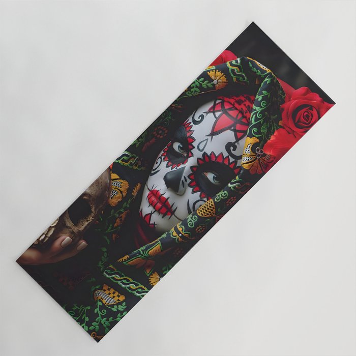 Catrina Skull day of the death Yoga Mat