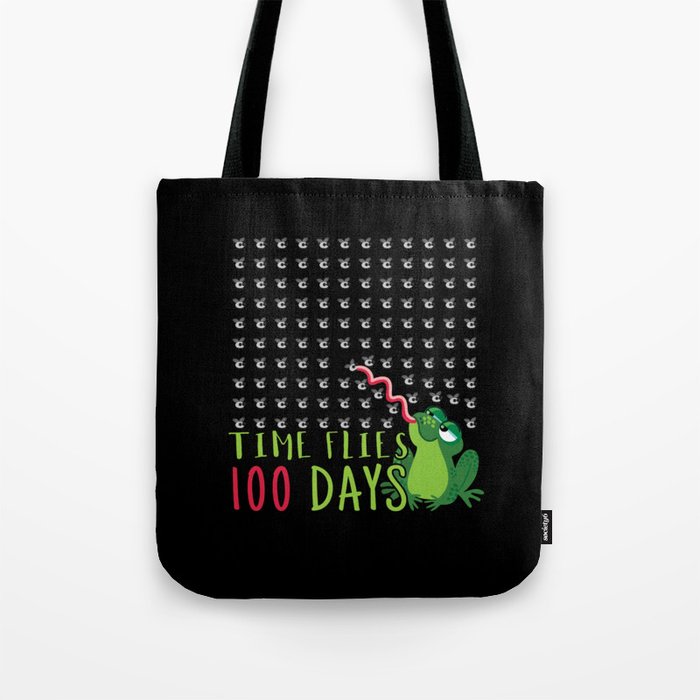 Days Of School 100th Day Flies Frog Tote Bag