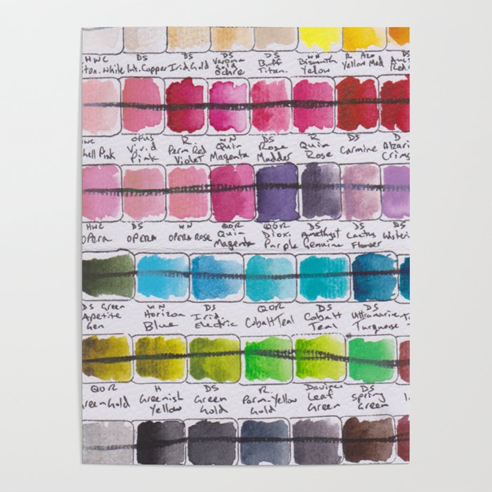 Artist Colour Palette Swatch Test Poster