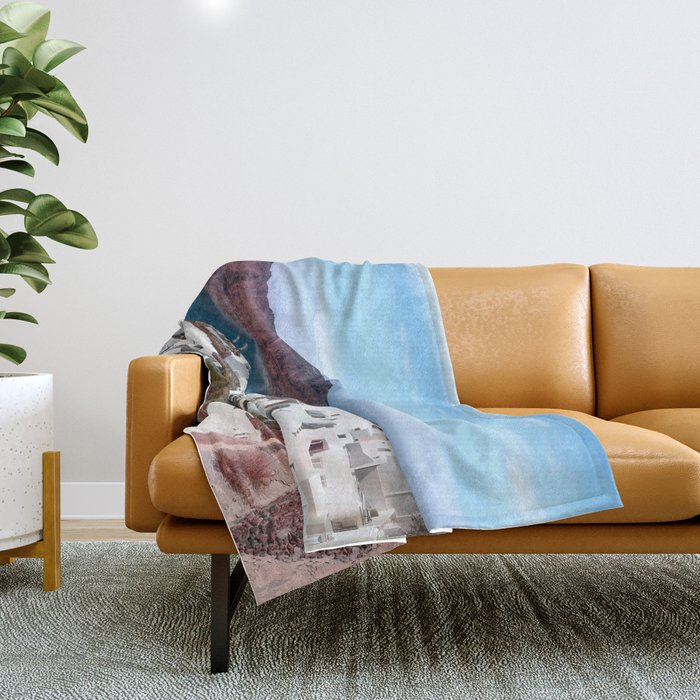 Santorini island, Greece Throw Blanket