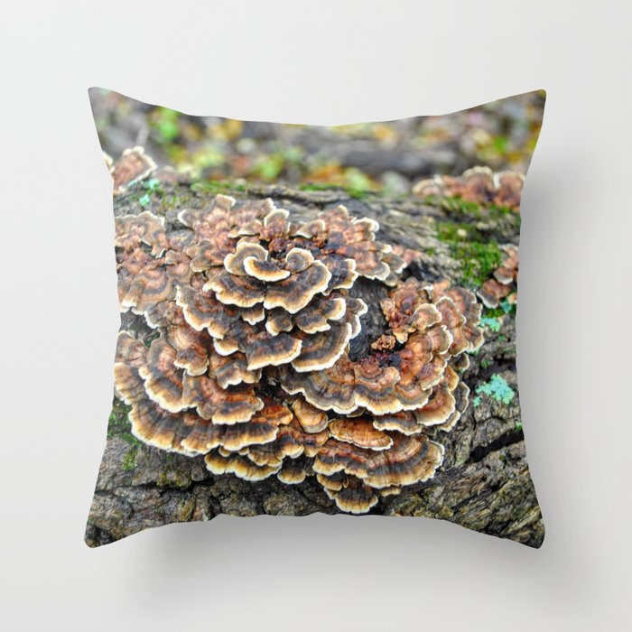Fungus in the Woods Throw Pillow