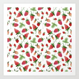 Watercolor Strawberry Art Print