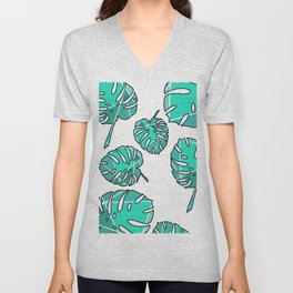 Geo Monstera V Neck T Shirt