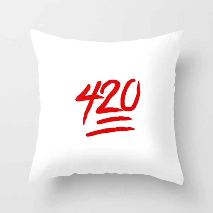 420 emoji Throw Pillow
