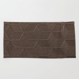 Dark brown leather texture Beach Towel