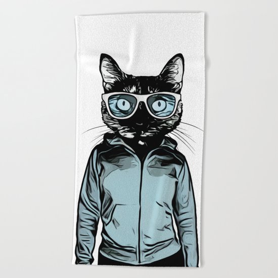 Cool Cat Beach Towel