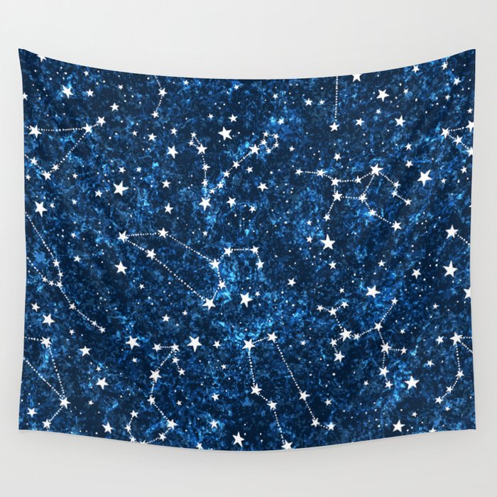 Starry Night Sky Cosmic Constellations Wall Tapestry