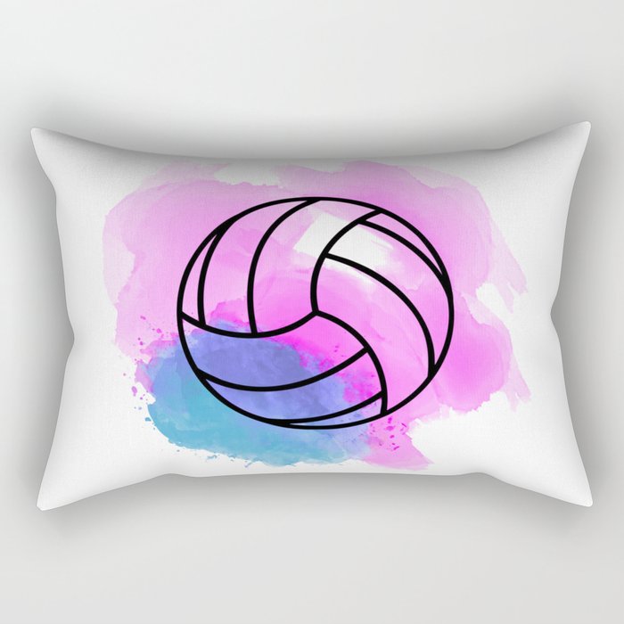Volleyball Watercolor Rectangular Pillow