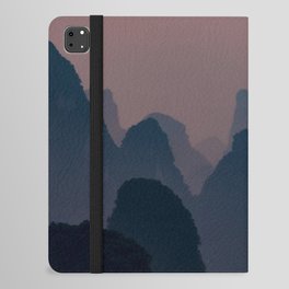 China Photography - Red Sunset Over The Tall Mountains iPad Folio Case