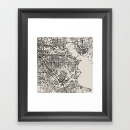 Pasadena, USA - City Map Framed Art Print