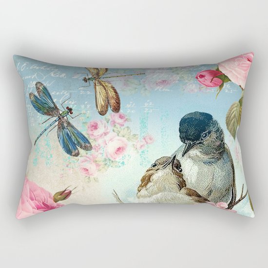 Dragonflies & bird Rectangular Pillow