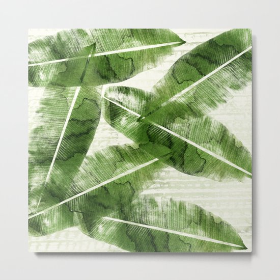 Bananas Leaves Metal Print
