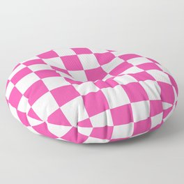 Hot Pink Checkerboard Palm Beach Preppy Floor Pillow