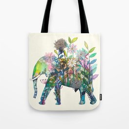 Floral Elephant Tote Bag