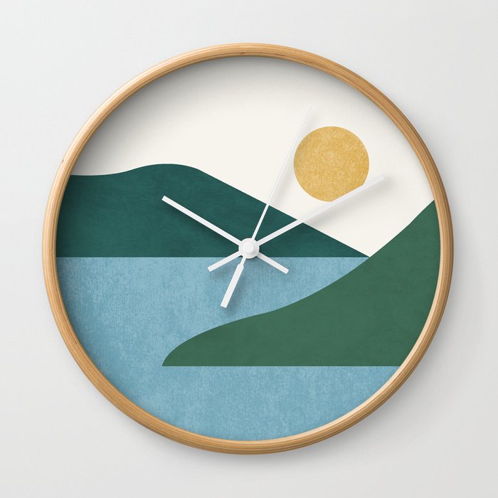 Sunny Lake - Abstract Landscape Wall Clock