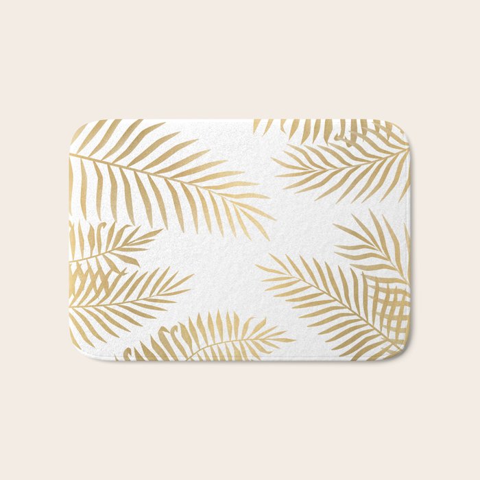 Gold palm leaves Bath Mat by Marta Olga Klara Society6