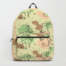 Happy Easter Day Bunny pattern background  2023 Boho Style Backpack