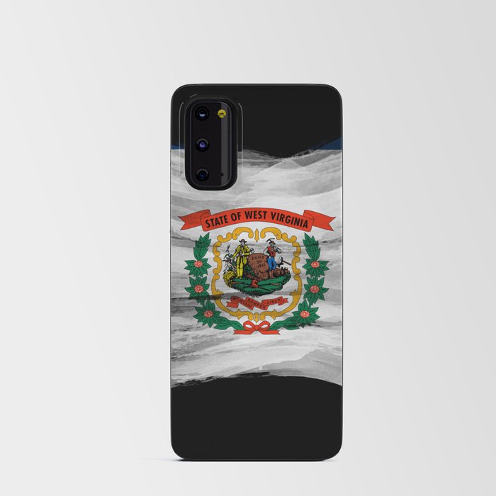 West Virginia state flag brush stroke, West Virginia flag background Android Card Case