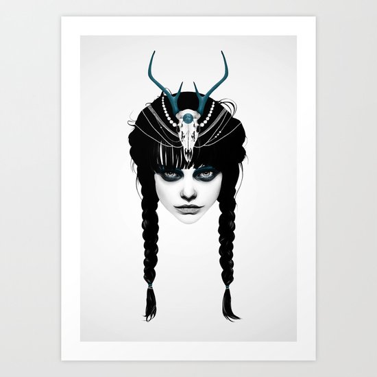 Wakeful Warrior - In Blue Art Print