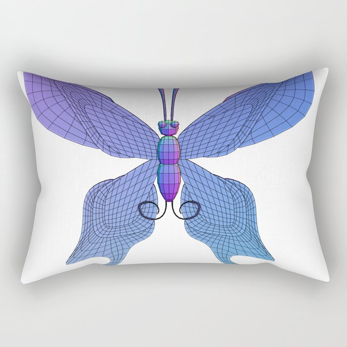 Wireframe Butterfly Rectangular Pillow