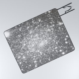 Silver Gray Galaxy Sparkle Stars Picnic Blanket