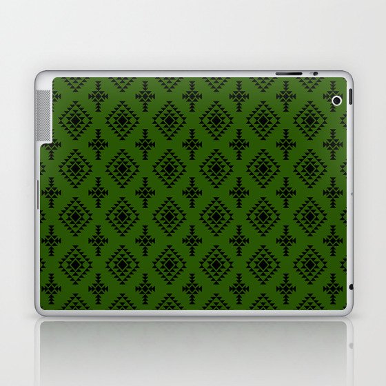 Green and Black Native American Tribal Pattern Laptop & iPad Skin