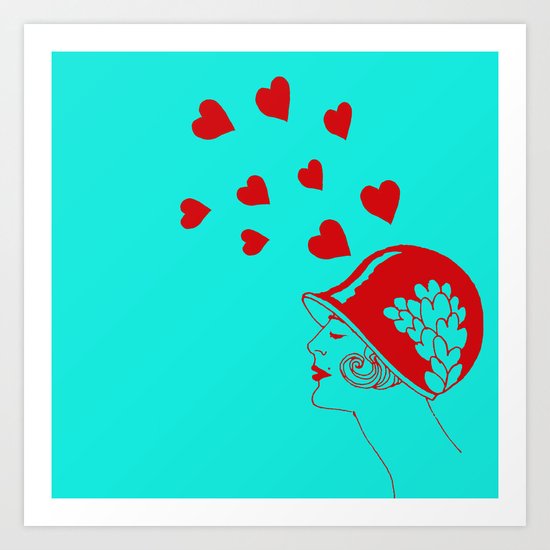 Lady in Red Vintage Fashion from the 20's Art Print