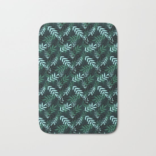 Green Messy Leaves #society6 #decor #buyart Bath Mat