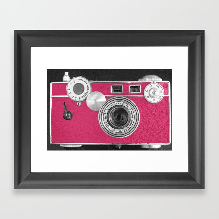 Pink Fashion Camera Framed Art Print