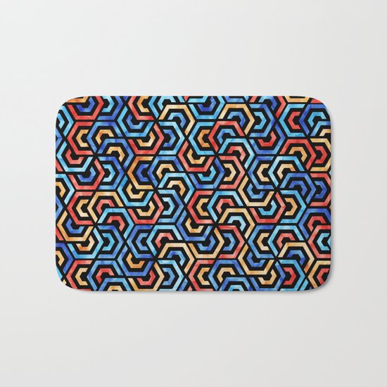 Seamless Colorful Geometric Pattern XXXI Bath Mat