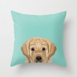 Labrador puppy pet portrait wall art and gifts for dog breed lovers Throw Pillow