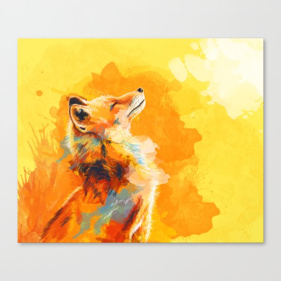 Blissfull Light - Fox portrait Canvas Print