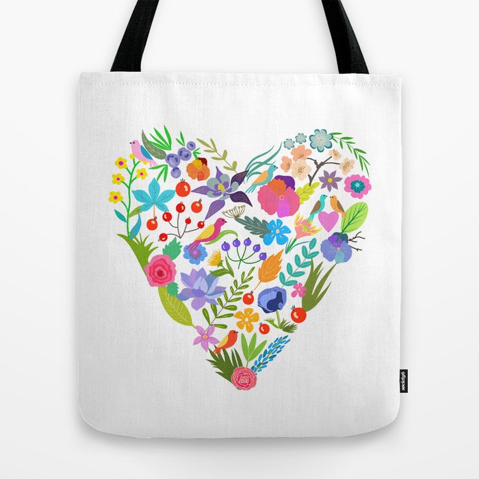 Beautiful floral heart Tote Bag by Lera Efremova Society6