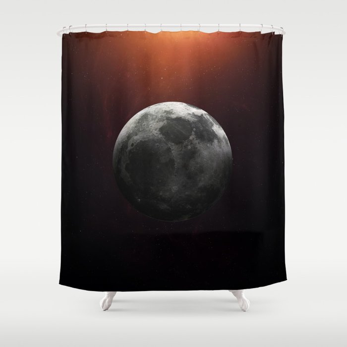 Moon Earth satellite. Poster background illustration. Shower Curtain