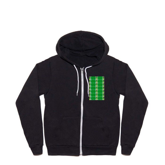 Kelly Green Angels Flying Above the Colorful Sun Full Zip Hoodie