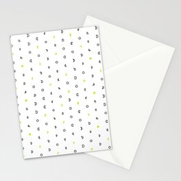 Little Moon | Ditsy Celestial Pattern | Chartreuse | Stationery Card