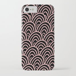 Abstract Scales (Coral on Black) iPhone Case