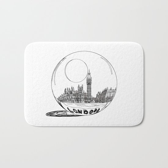 London in a glass ball Bath Mat