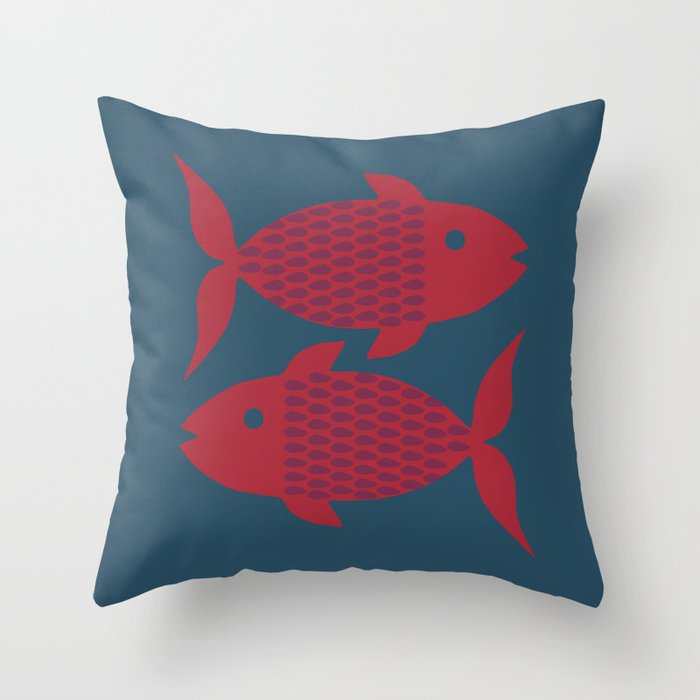 Takes two to tango fish Throw Pillow