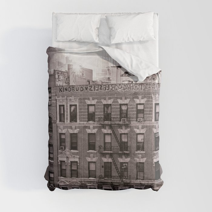 Views of Lower Manhattan | Sepia Travel Photography Comforter