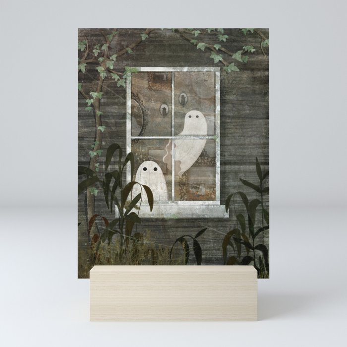 There are ghosts in the window again... Mini Art Print