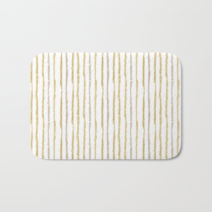 Gold & Silver Sparkle Lines Bath Mat